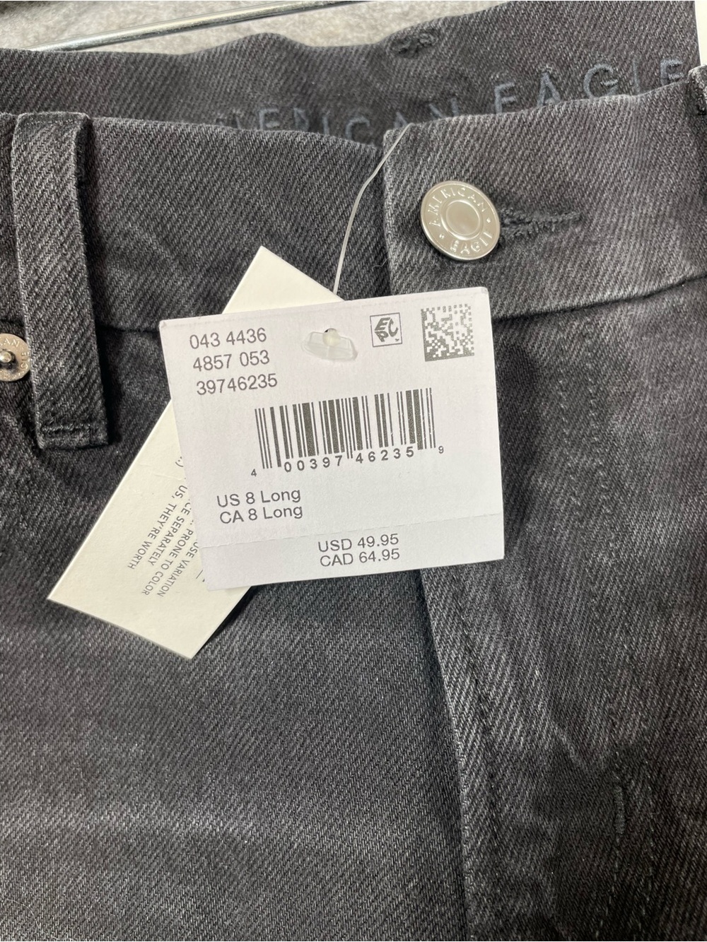 American Eagle Curvy Straight Stretch Black Bootcut Jeans Size 8 Long Y2K Casual - Picture 12 of 16